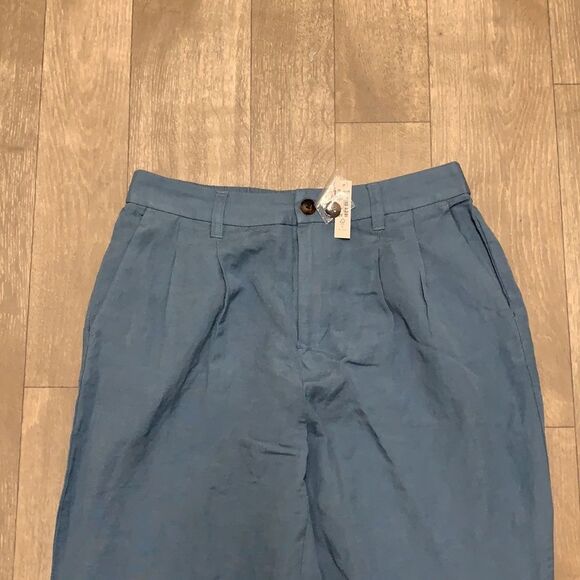 Womens Nwt Madewell Linen Blend Baggy High Rise Cropped Pants - Picture 4 of 8